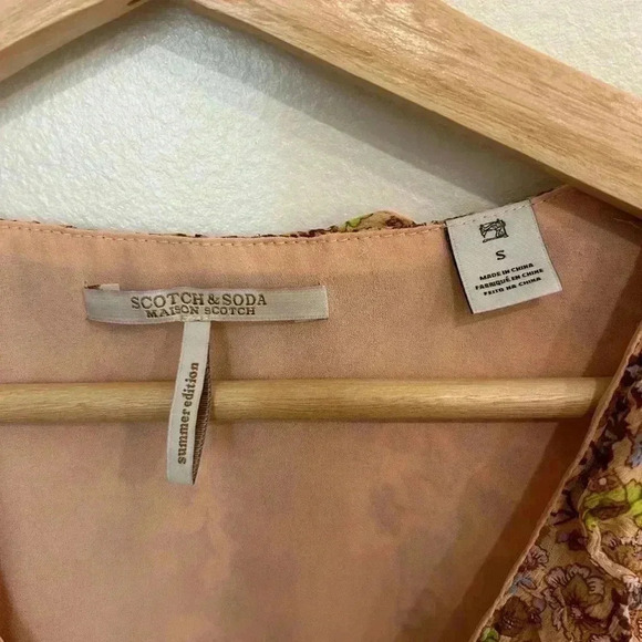 SCOTCH & SODA floral flowy ruffle mini dress size S sundress date night - Picture 4 of 7